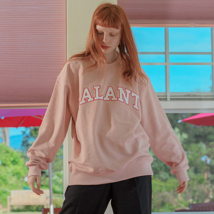 BALANT [University Type Basic Sweatshirt - Pink]
