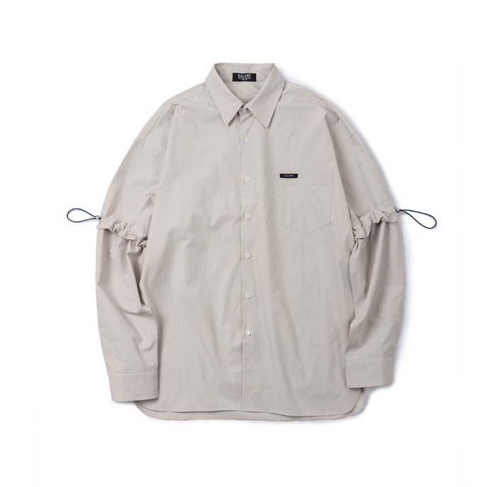 BALANT [ Basic Pocket Label Stopper Shirt - Beige ]