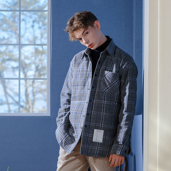 BALANT [Madras Check Gridquilted shirt - Gray type]
