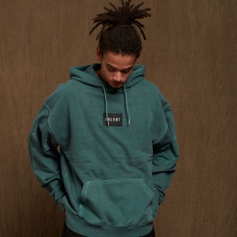 BALANT [ Pigment Silicon Lable Hoodie - Green ]