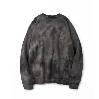 BALANT [ Marbling Silicon Lable Sweatshirt - Dark Gray ]