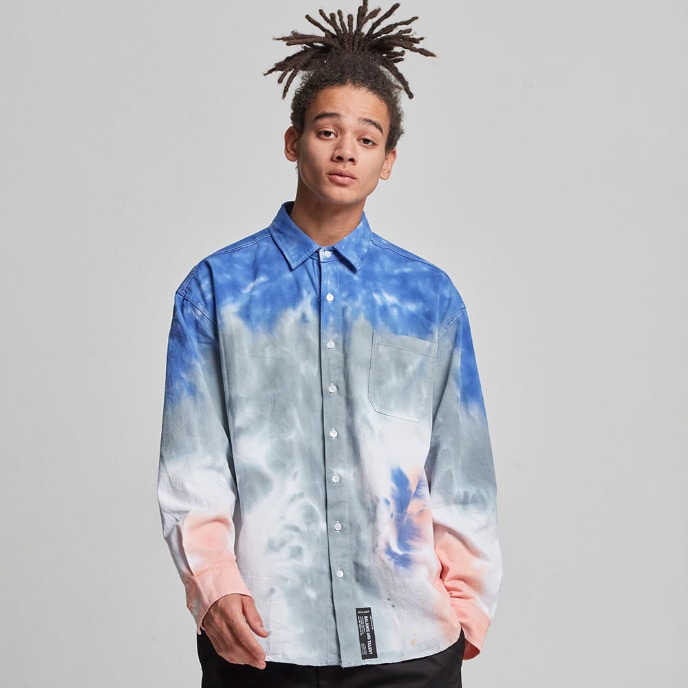 BALANT [ Color Spread Out Tie Dye Shirt - Gray ]